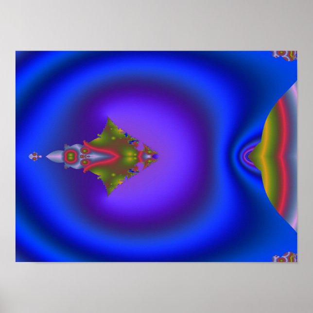 Deep Blue Fraktal Poster (Vorne)