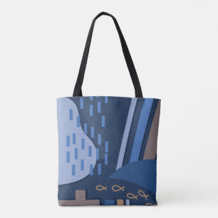 Deep Blue Geometry Tasche