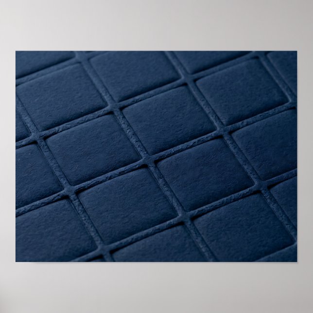 Deep Blue geprägtes Raster-Textur-Poster Poster (Vorne)