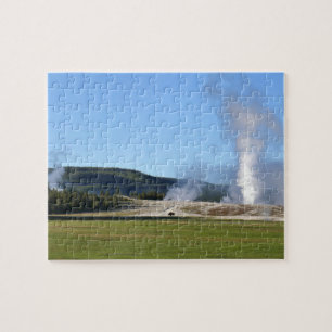Deep Blue Geysir und Bison in Yellowstone Puzzle