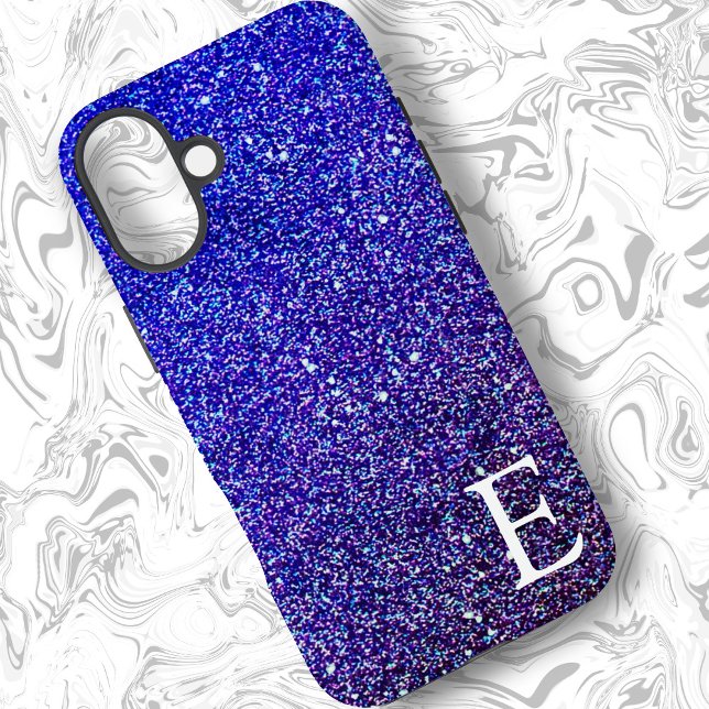 Deep Blue Girly Printed Glitzer Stilvoll und Niedl Case-Mate iPhone Hülle (Von Creator hochgeladen)