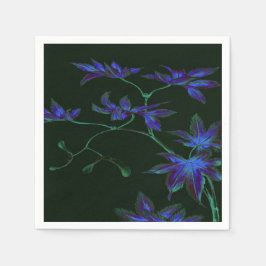 Deep Blue & Green Japan Floral Paper Napkins Serviette