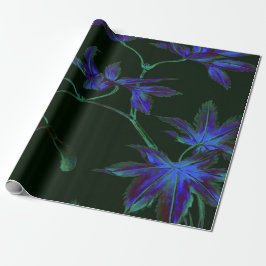 Deep Blue & Green Japanisches Blumenpapier Geschenkpapier
