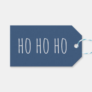 Deep Blue HO HO HO Weihnachten   Navy Holiday Sant Geschenkanhänger