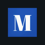 Deep Blue Initial Letter Monogram Modern Stilvoll Leinwanddruck<br><div class="desc">Möchten Sie ein Produkt mit den Initialen Ihres Namens besitzen? Es ist sehr einfach,  ästhetisch und attraktiv.</div>