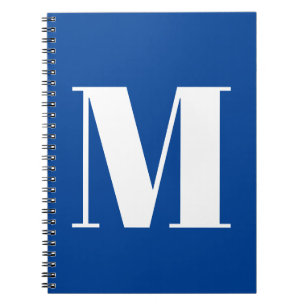 Deep Blue Initial Letter Monogram Modern Stilvoll Notizblock