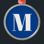 Deep Blue Initial Letter Monogram Modern Stilvoll Ornament Aus Metall<br><div class="desc">Möchten Sie ein Produkt mit den Initialen Ihres Namens besitzen? Es ist sehr einfach,  ästhetisch und attraktiv.</div>