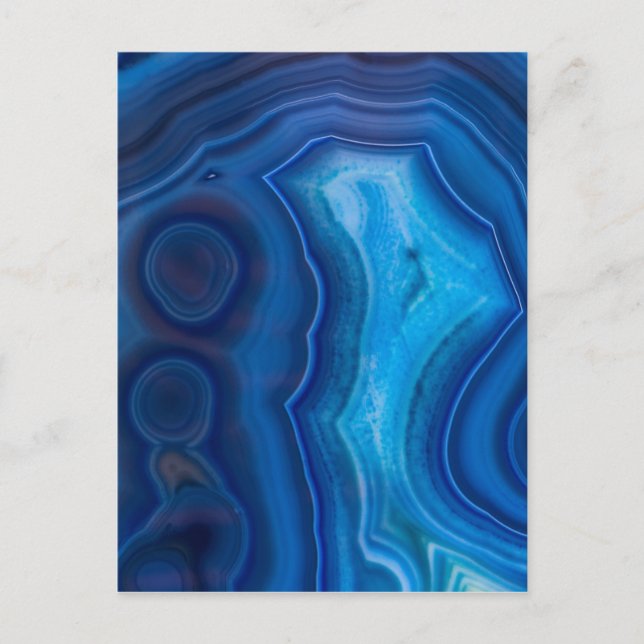 Deep Blue Lagoon Agate Postkarte (Vorderseite)