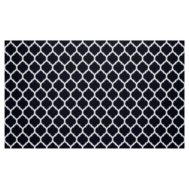 Deep Blue marokkanischer Gitter Quatrefolienmuster Stoff (Fat Quarter (45,7 x 55,9 cm))