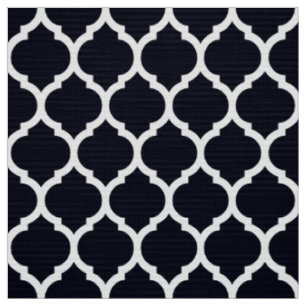 Deep Blue marokkanischer Gitter Quatrefolienmuster Stoff