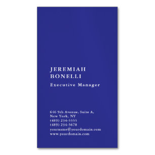 Deep blue minimalistisch moderne schlicht magnetische visitenkarte
