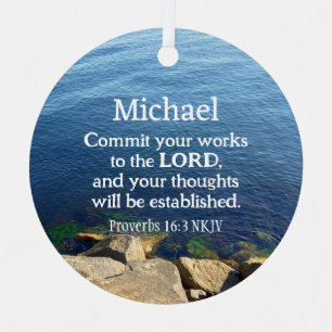 Deep Blue Ocean Foto Christlich Neujahr biblisch Ornament Aus Metall