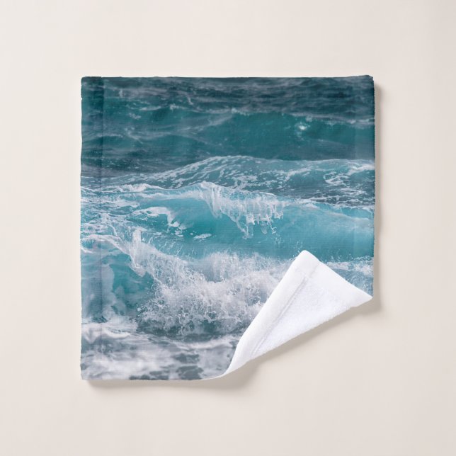 Deep Blue Ocean Wave Comfort Waschlappen (Waschlappen)