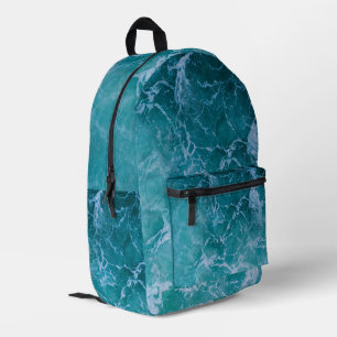 Deep Blue Ocean Waves School Bedruckter Rucksack