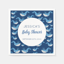 Deep Blue Ocean Whale Baby Boy Baby Dusche Serviette