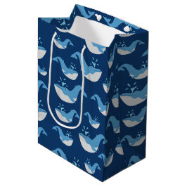 Deep Blue Ocean Whale Muster Mittlere Geschenktüte