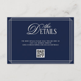 Deep Blue Old Money Wedding Details Begleitkarte