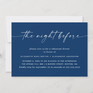 Deep Blue Probedinner Eleganter Winter Navy Einladung