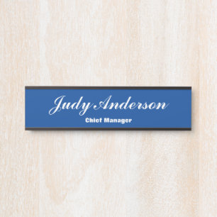 Deep Blue Professional Plain Klassische Handschrif Türschild