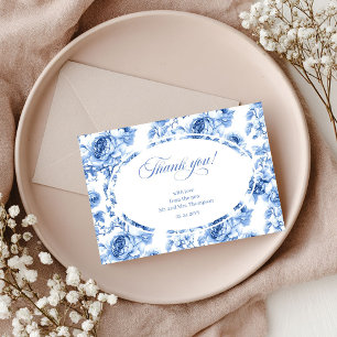 Deep Blue Roses Hochzeit Danksagungskarte Dankeskarte
