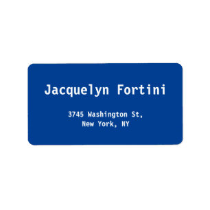 Deep Blue Schlicht Elegante Moderne Minimalistisch Adressaufkleber
