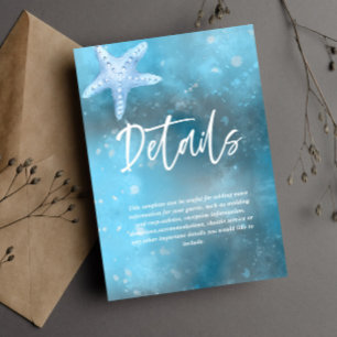 Deep Blue Sea Summer Wedding Card RSVP Karte