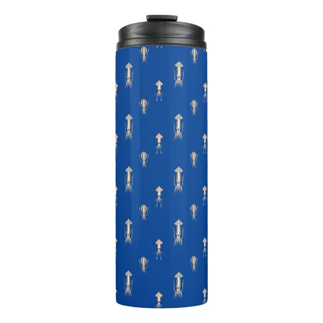 Deep Blue Sea Tintenfisch Muster Thermosbecher (Vorderseite)