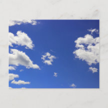 Deep Blue Sky White Fluffy Wolken, Foto