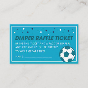 Deep Blue Soccer Baby Shooter Diaper Raffle Ticket