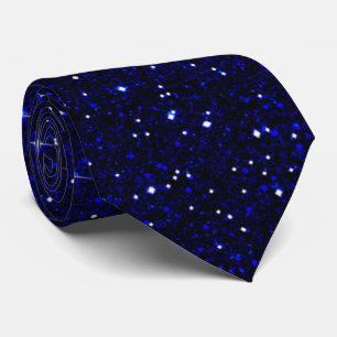 Deep Blue Starlight Kosmic Galaxy Sparkle Neck Tie Krawatte