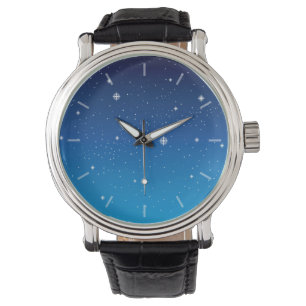 Deep Blue Starry Night Sky Armbanduhr