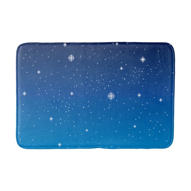 Deep Blue Starry Night Sky Badematte (Vorderseite)