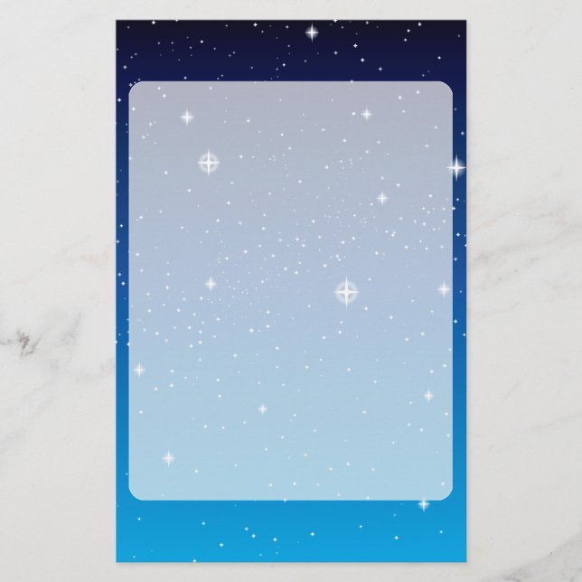 Deep Blue Starry Night Sky Briefpapier (Vorderseite)