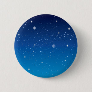 Deep Blue Starry Night Sky Button