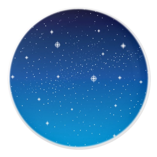 Deep Blue Starry Night Sky Keramikknauf (Vorderseite)