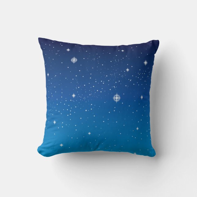 Deep Blue Starry Night Sky Kissen (Vorderseite)
