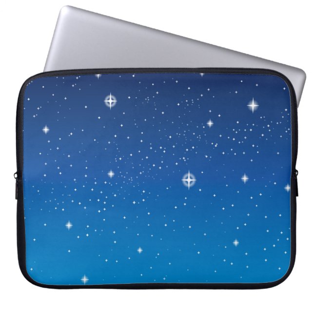 Deep Blue Starry Night Sky Laptopschutzhülle (Vorderseite)