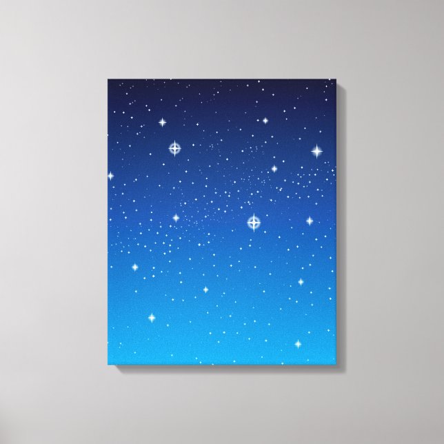 Deep Blue Starry Night Sky Leinwanddruck (Vorderseite)