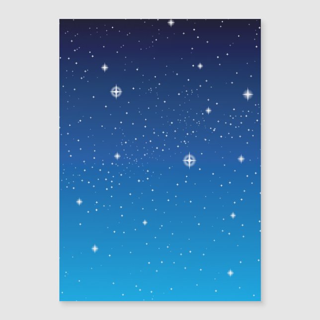 Deep Blue Starry Night Sky Magnetkarte (Vorderseite)