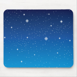 Deep Blue Starry Night Sky Mousepad