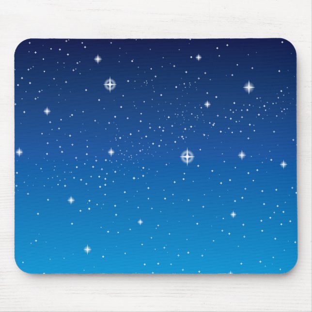 Deep Blue Starry Night Sky Mousepad (Vorne)