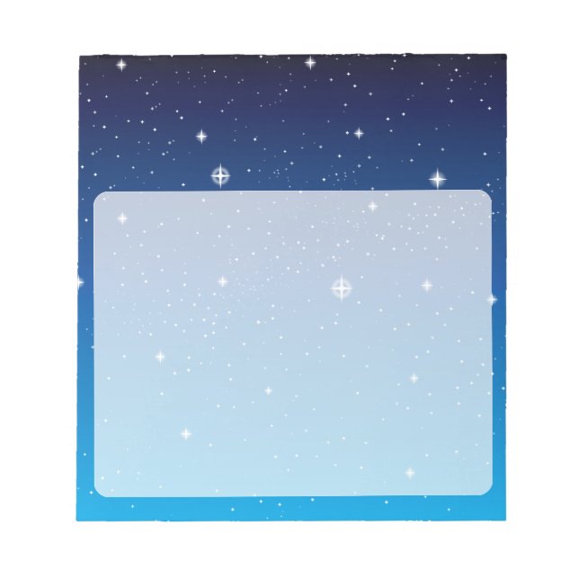 Deep Blue Starry Night Sky Notizblock (Vorderseite)