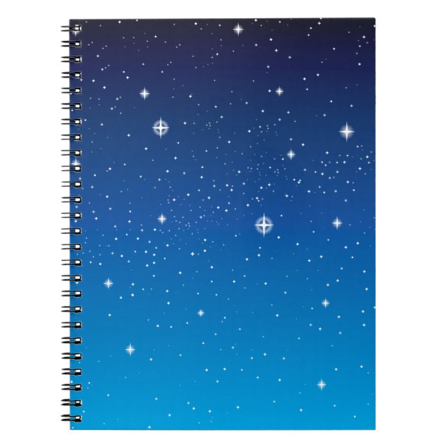 Deep Blue Starry Night Sky Notizblock (Vorderseite)