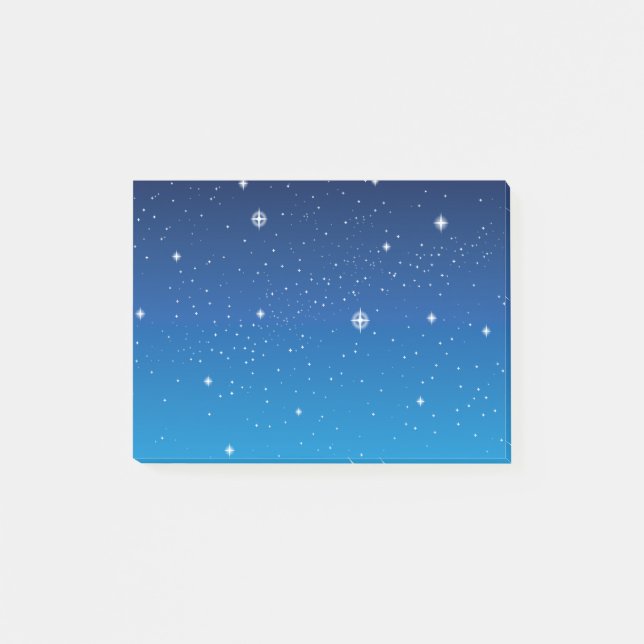 Deep Blue Starry Night Sky Post-it Klebezettel (Vorderseite)