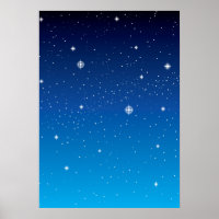 Deep Blue Starry Night Sky