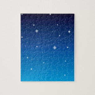 Deep Blue Starry Night Sky Puzzle
