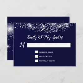 Deep Blue Starry Night Sky RSVP Karte