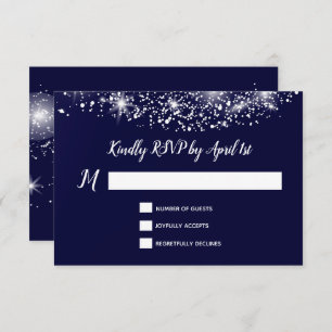 Deep Blue Starry Night Sky RSVP Karte