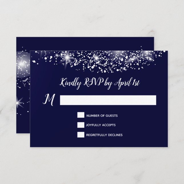 Deep Blue Starry Night Sky RSVP Karte (Vorne/Hinten)