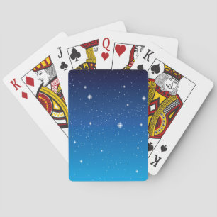 Deep Blue Starry Night Sky Spielkarten